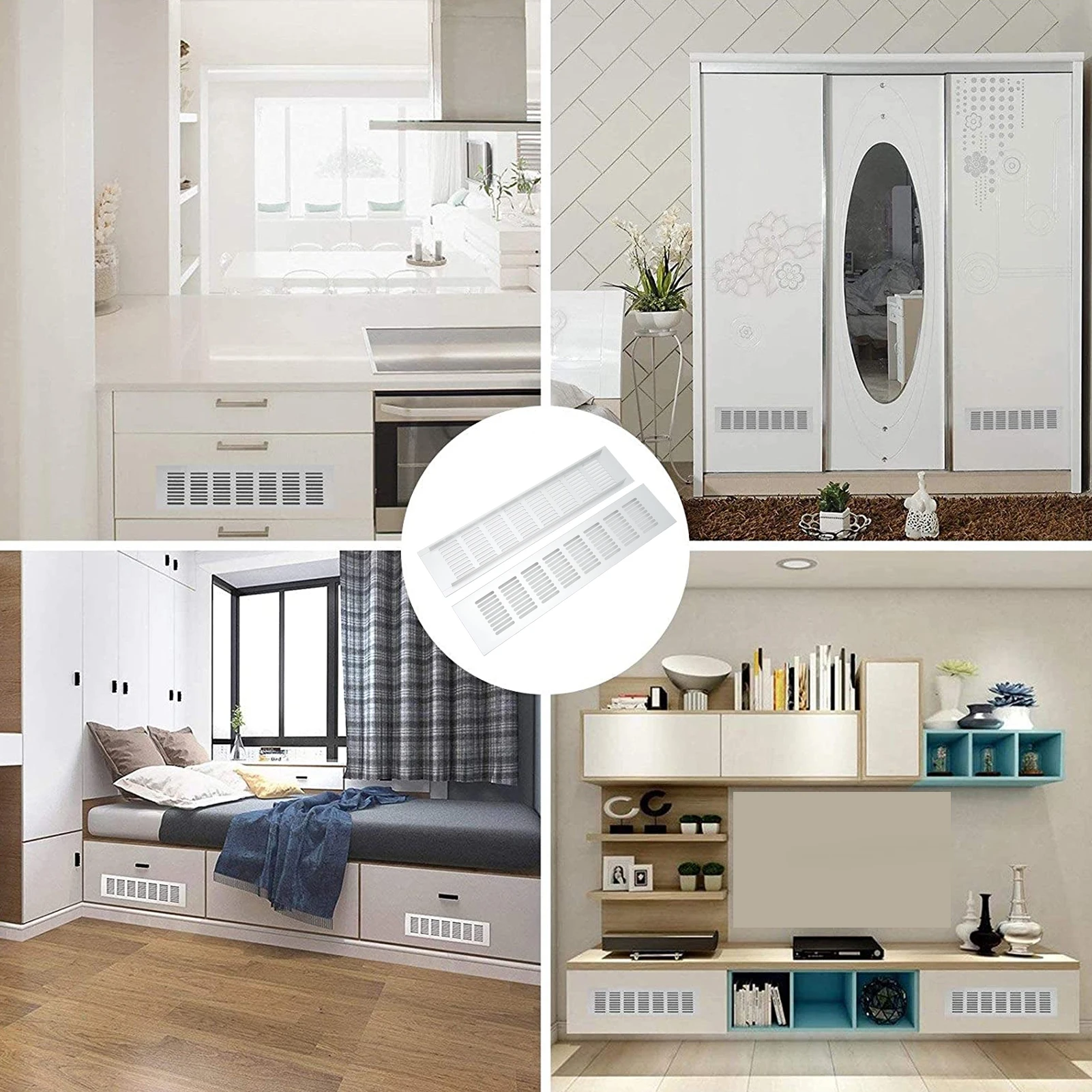 

Вентиляционная решетка из алюминиевого сплава прямоугольная для шкафов, обувниц, гардеробов