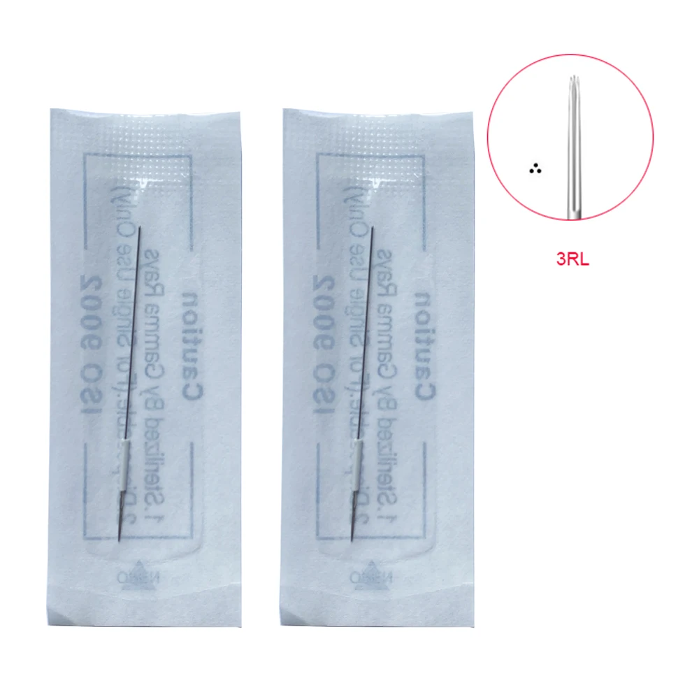 3RL 3RS Tattoo Needle R3 Disposable Sterilized Permanent Makeup Machine 0.35MM X 50MM For Eyebrow Pen Round 3 Agulha  Agujas