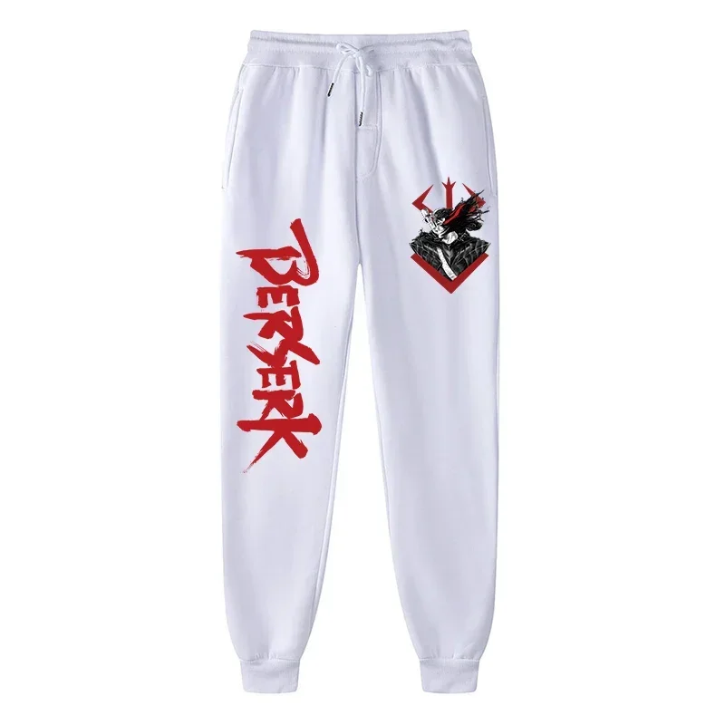 Pantalon de survêtement imprimé Anime Berserk pour hommes, joggeurs athlétiques, fjSpring Fall, pantalon sourire décontracté avec poches, costume Cosplay