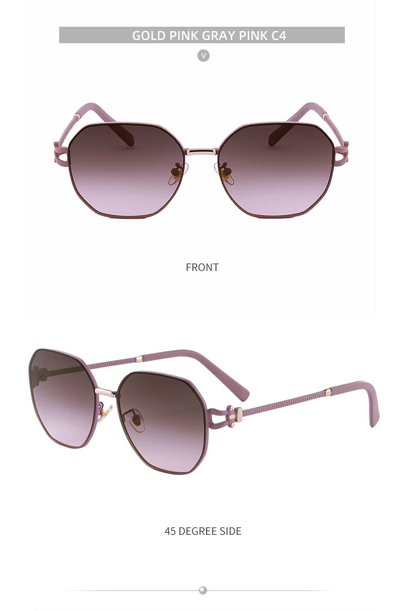 Übergroße quadratische Sonnenbrille für Damen – Luxusmarke 2026, Punk-Metallrahmen, Polygon-Sonnenbrille für Damen, modische Eyewear-Shades – Detail 16