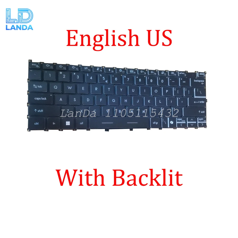 

Черная клавиатура с подсветкой для ноутбука MSI VenturePro A14 AI + A3HW A3HWFG A3HWEG, английская, американская, без рамки, новая