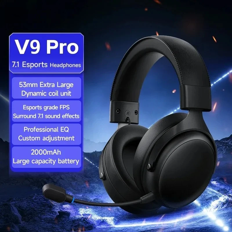 V9 Pro 2 Gaming Headset Four-mode Gaming Special Wireless Bluetooth Computer with Mai Delta