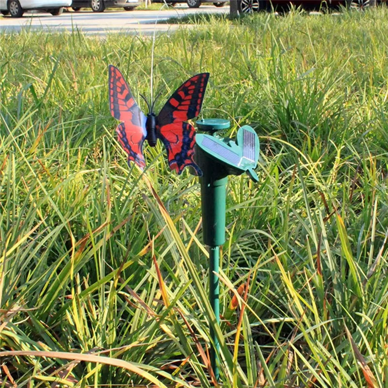 -ESTR Simulation Solar Butterfly Indoor Outdoor Auto Flying Bird Butterfly Waterproof Craft Atmosphere For Farmland Courtyard