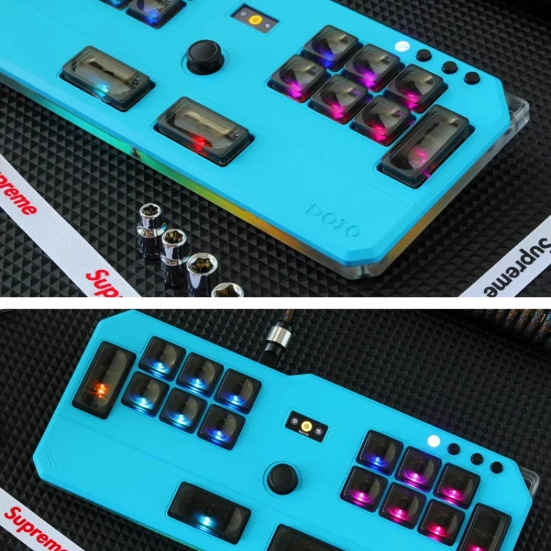 DOIO KBGM M01 Keyboard Gaming Aluminium Profil Rendah Sakelar Magnetik RGB Pengendali Game Musik untuk OSU/DJMAX/Muse Dash/EZ2ON