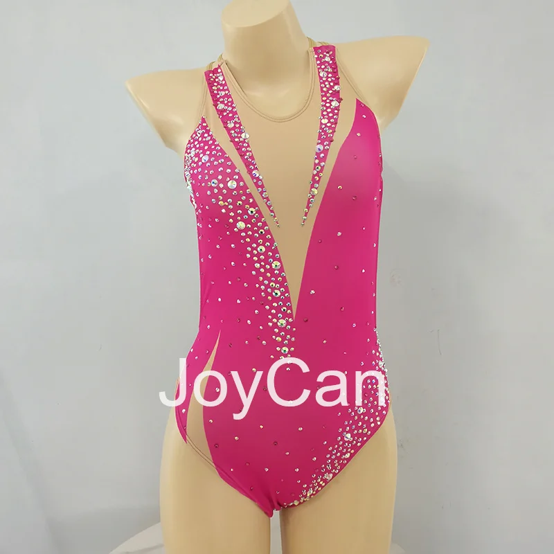 JoyCan Swimming suits Girls Women Pink Synchronized Swimming Wear for Competitiion