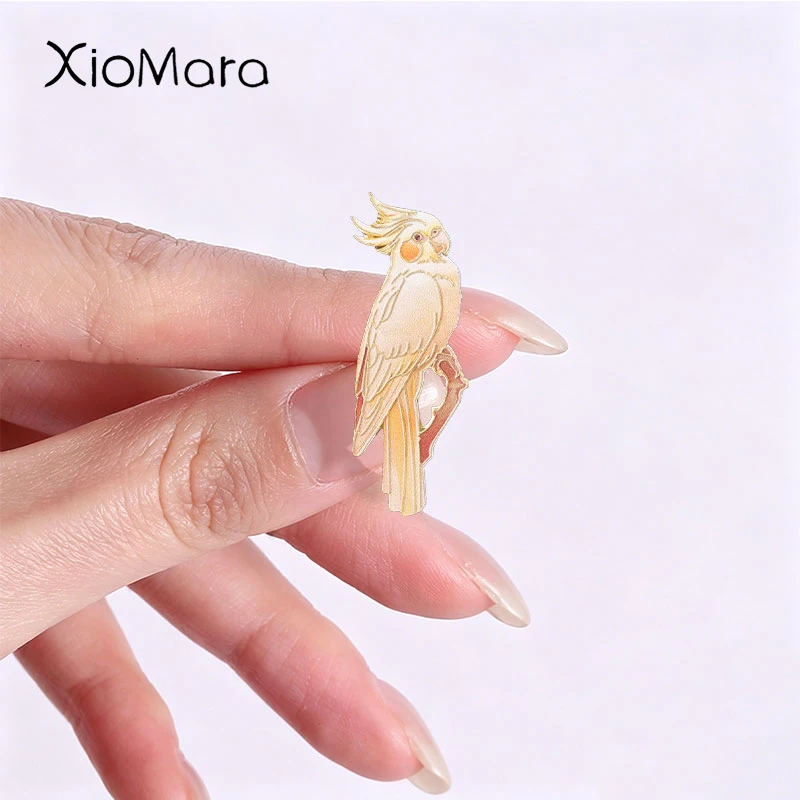 Cute Parrot Badge Colorful Cartoon Cockatoo Macaw Enamel Pins Fashion Lapel Brooches Backpack Clothes Jewelry Gift for Friends