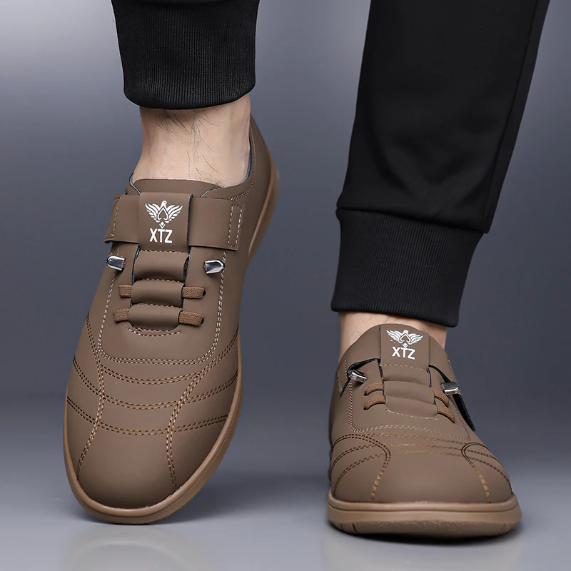 

Новые модные кожаные мужские повседневные туфли, легкие классические мужские туфли, удобные лоферы, дышащие туфли для ходьбы и вождения