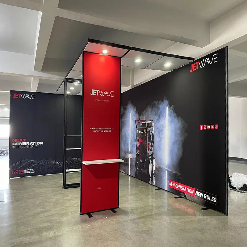 Pantalla Modular Luban de 20X20 Yier, marco de aluminio, tela de tensión, comercio gráfico, exposición, cabina de exposición