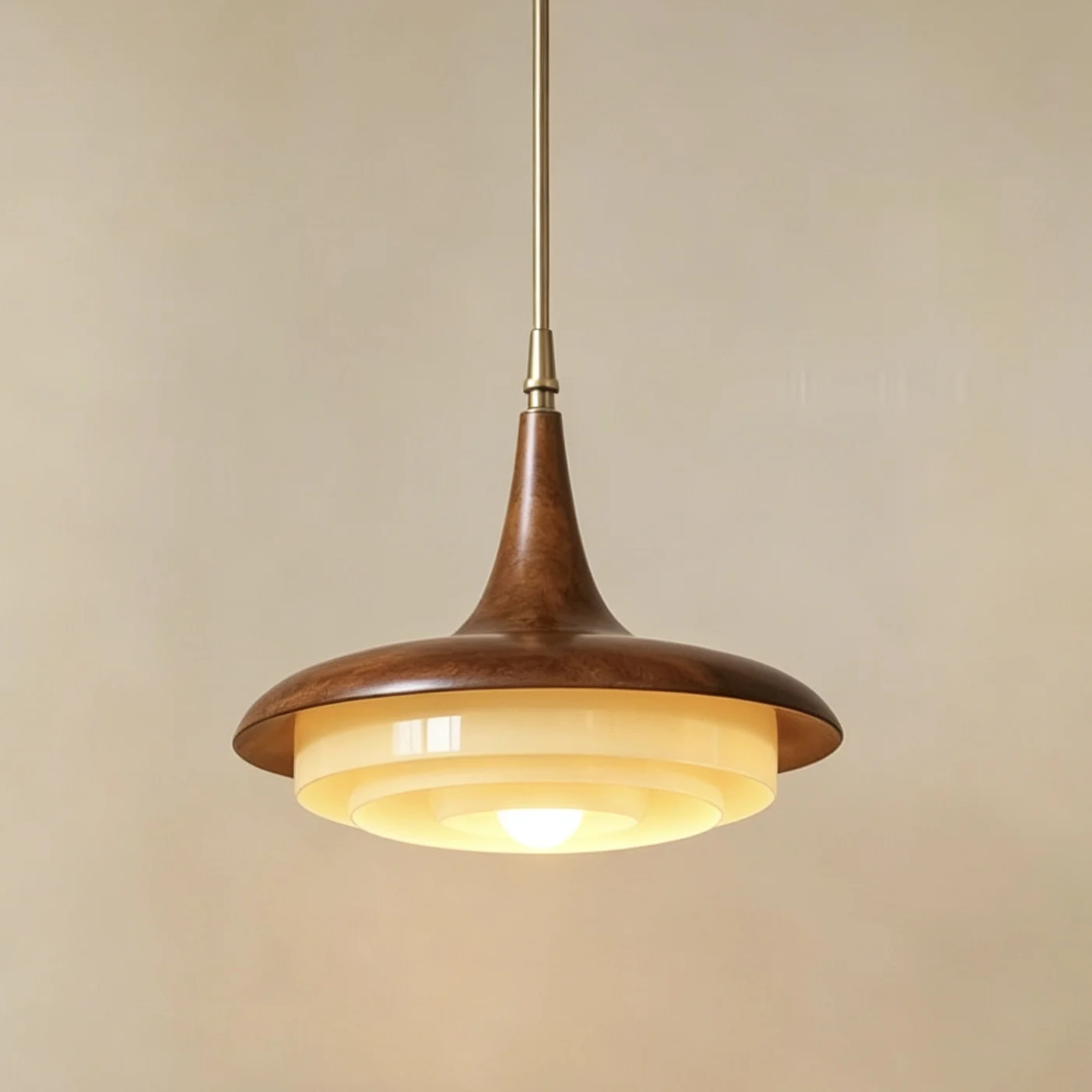 French Mid-Century Glass Chandelier, American Retro Wabi-Sabi Style, for Dining Room/Bedroom/Study/Walk-in Closet