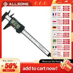 ALLSOME Digital Caliper Electronic Vernier Caliper Calliper Micrometer Digital Ruler Measuring Tool 150mm 0.1mm