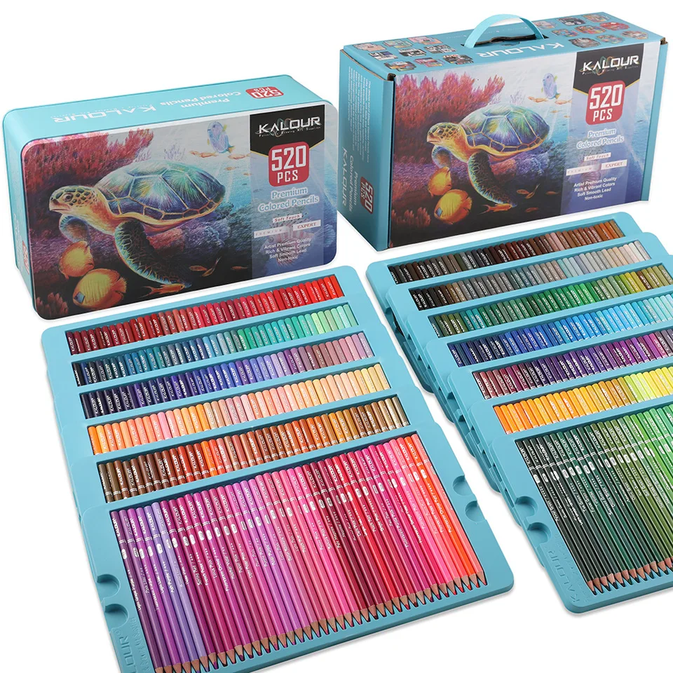 520 Pens, Color Pencils for Adult Coloring Books, Soft Core