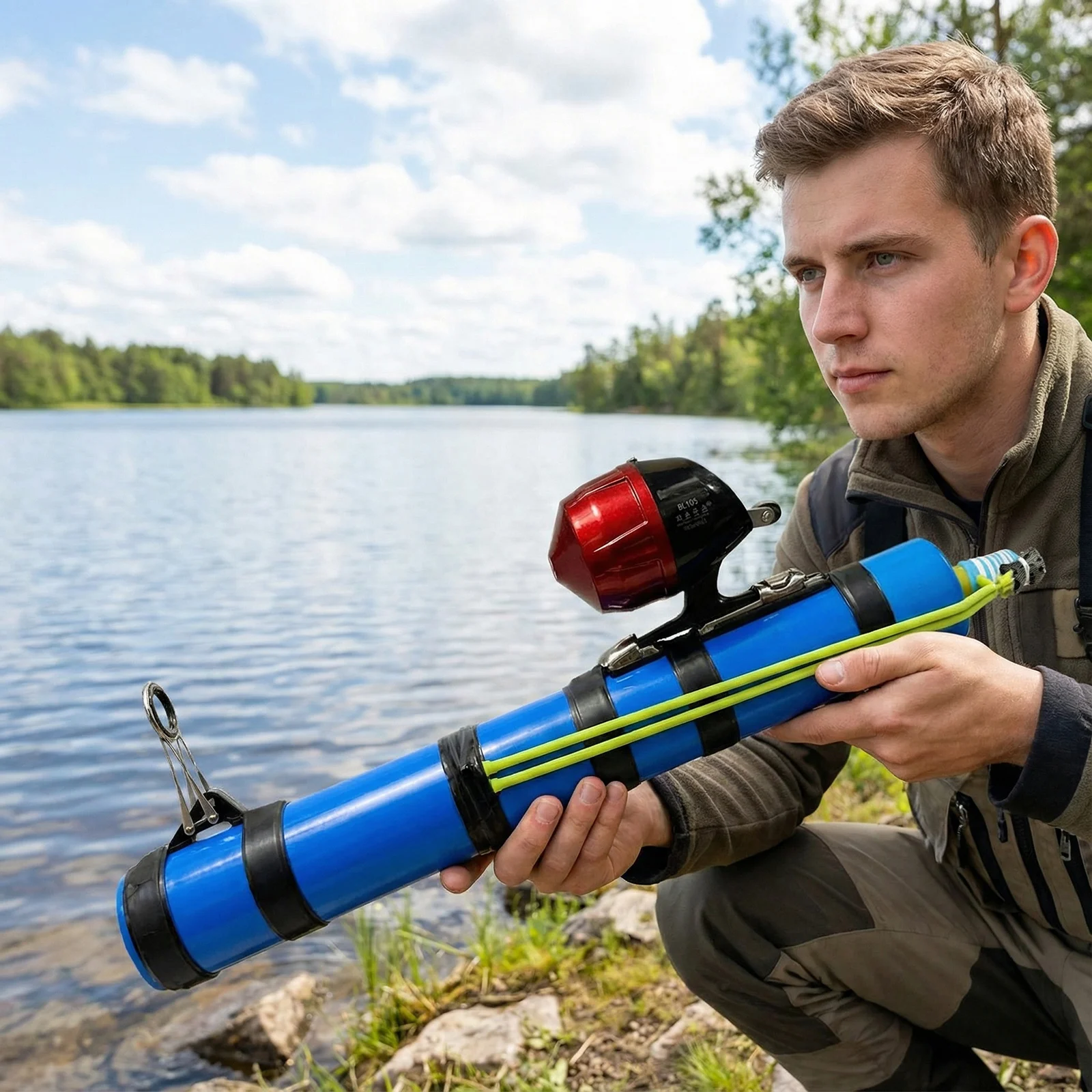 

Lure Launcher Fishings Tool Reusable Compact Fishing Rod Holder Fish Bait Launching Equipment for Bass Trout Catfish Saltwater
