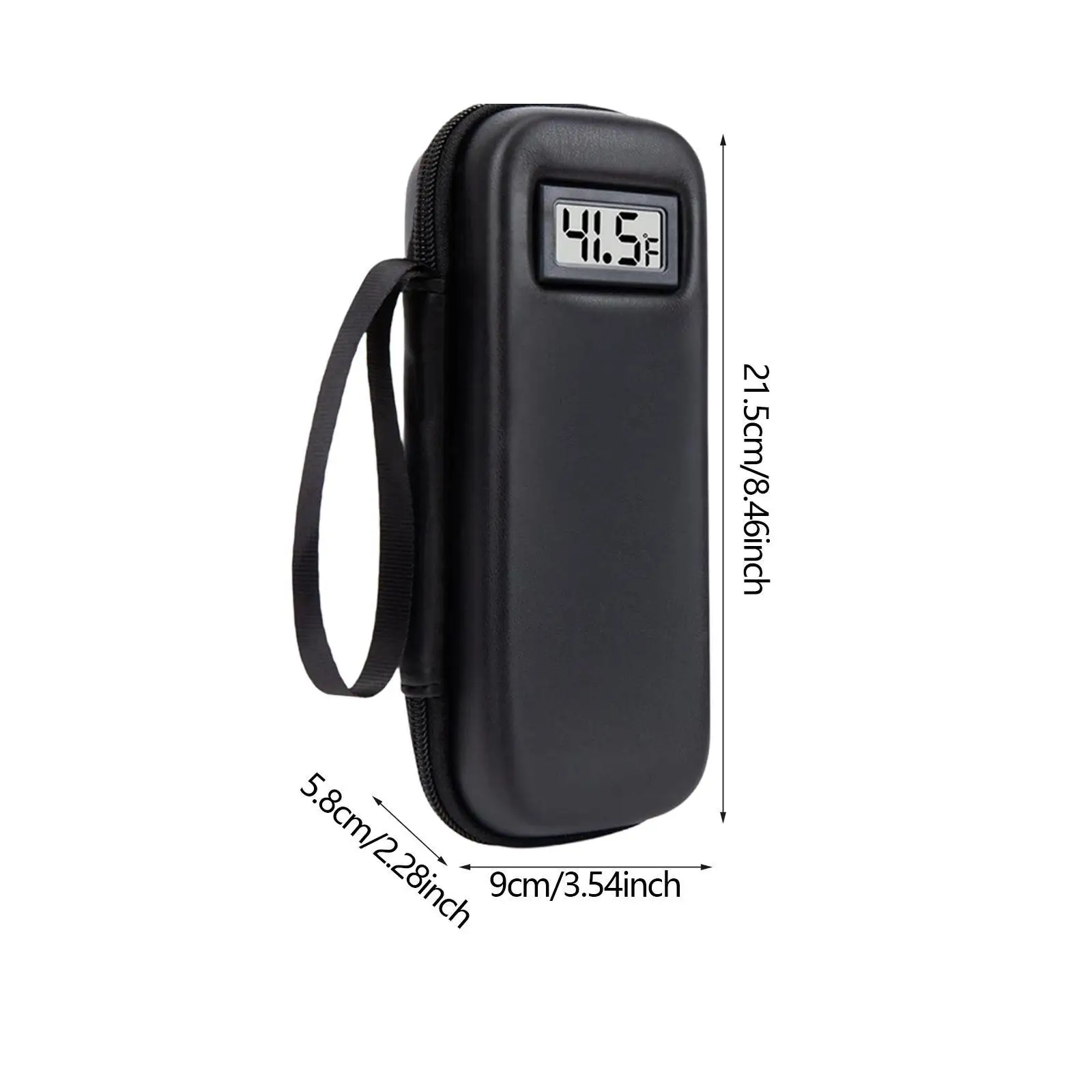 حافظة أقلام الأنسولين للتخزين البارد مع عرض درجة حرارة ميزان الحرارة، حقيبة تنظيم مبردة للتخييم