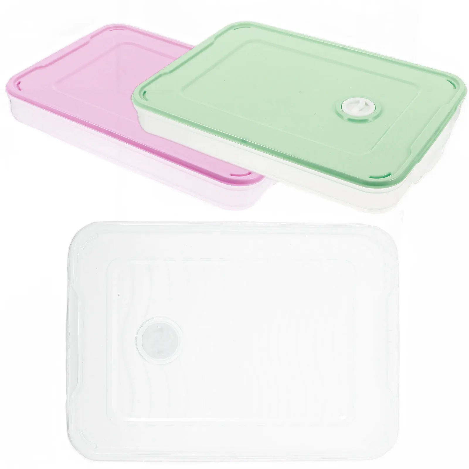 3Pcs Multi-Function Dumpling Storage Box Stackable Fridge Freezer Container Odor Proof Lid Food Grade Plastic Kitchen Organizer