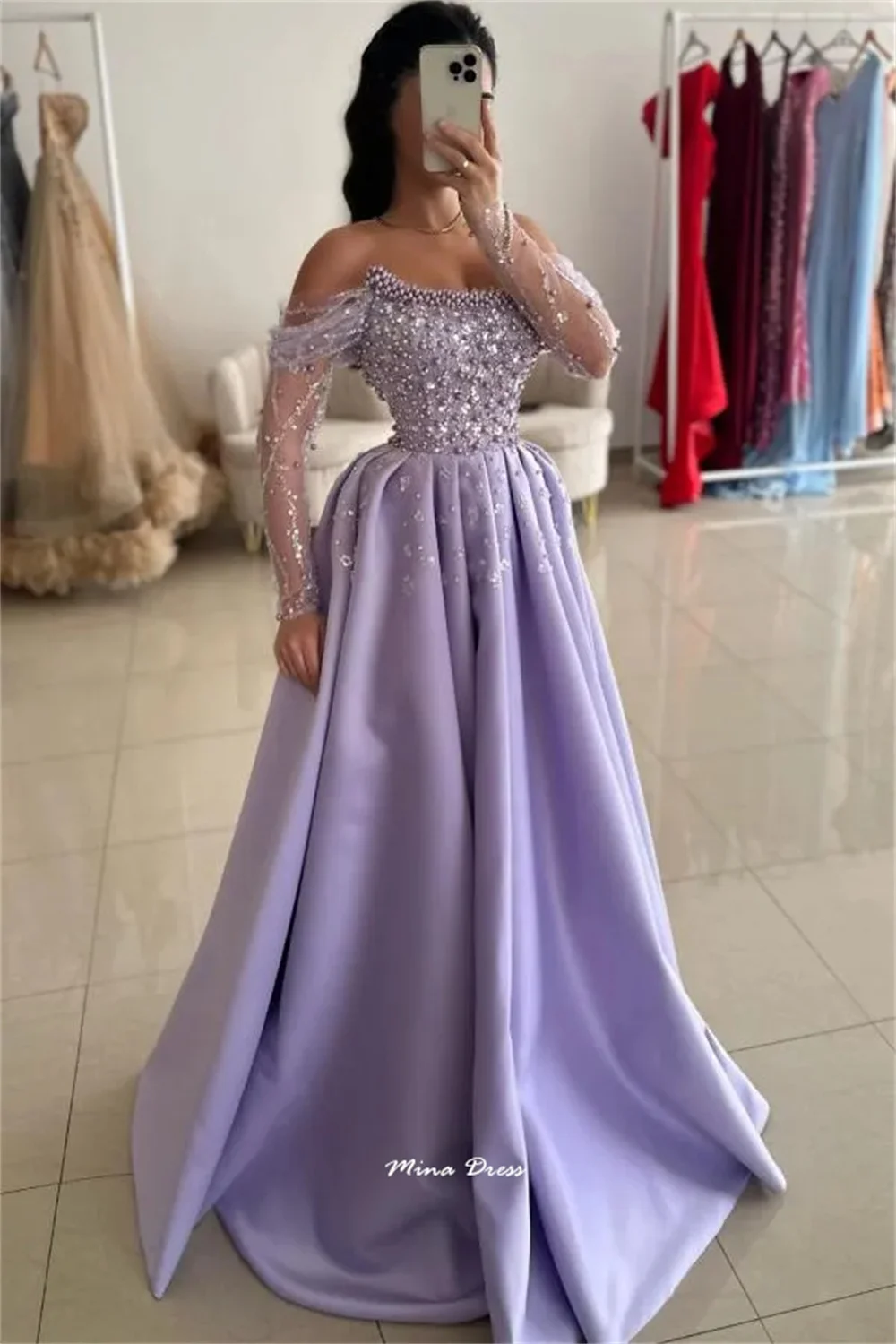 Mina Customized Women\'s Long Evening Gown Simple and Elegant Formal Dress Es Saudi Arabia Dubai Elegant Party Dresses 2024 Prom