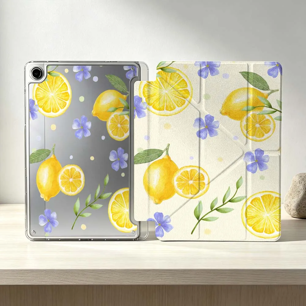 

Stylish Lemon Pattern For Samsung Galaxy Tab S10 S9 S8 S7 S6 A11 A10 A9 FE Plus Lite Foldable 3Y Tablet Case Soft