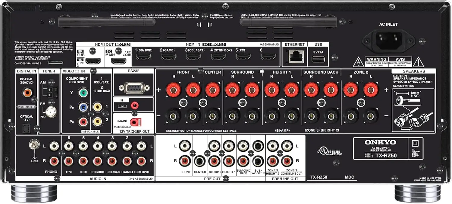 

TX-RZ50 9,2-канальный AV-ресивер — 120 Вт на канал, Dirac Live Out of Box, сертифицирован THX и многое другое