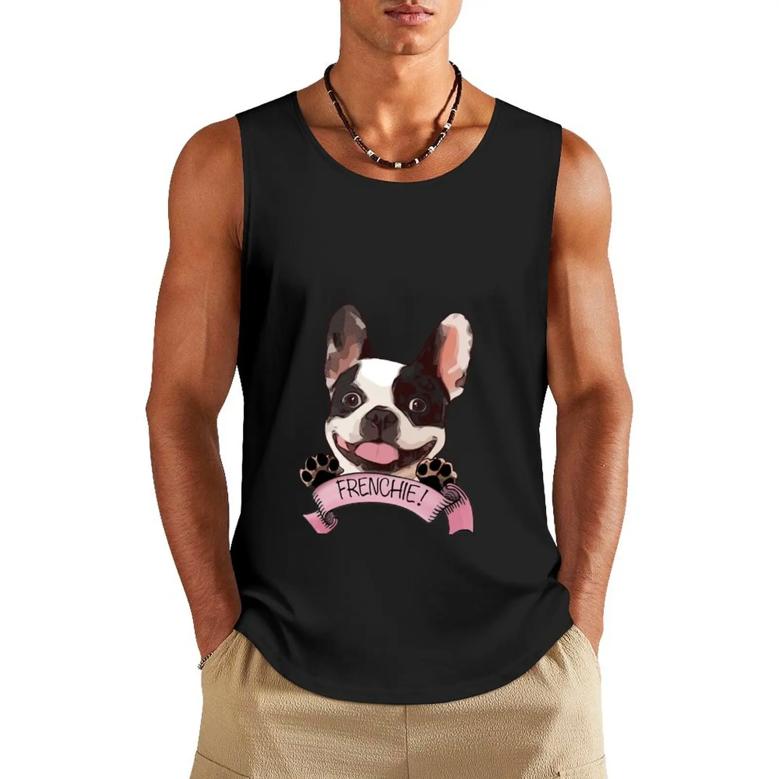 

French bulldog lovers frenchie mom, mother, mama Tank Top summer sleeveless jackets Fitness men clothing Gym clothes