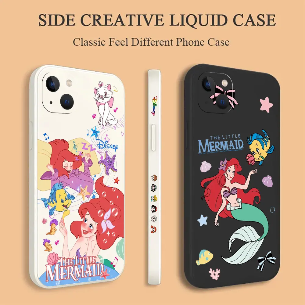 

Ariel The Little Mermaid Phone Case For iPhone 15 14 13 12 11 Pro XS Max Mini X XR SE 7 8 6 6S Plus Liquid Silicone Cover Cqoues