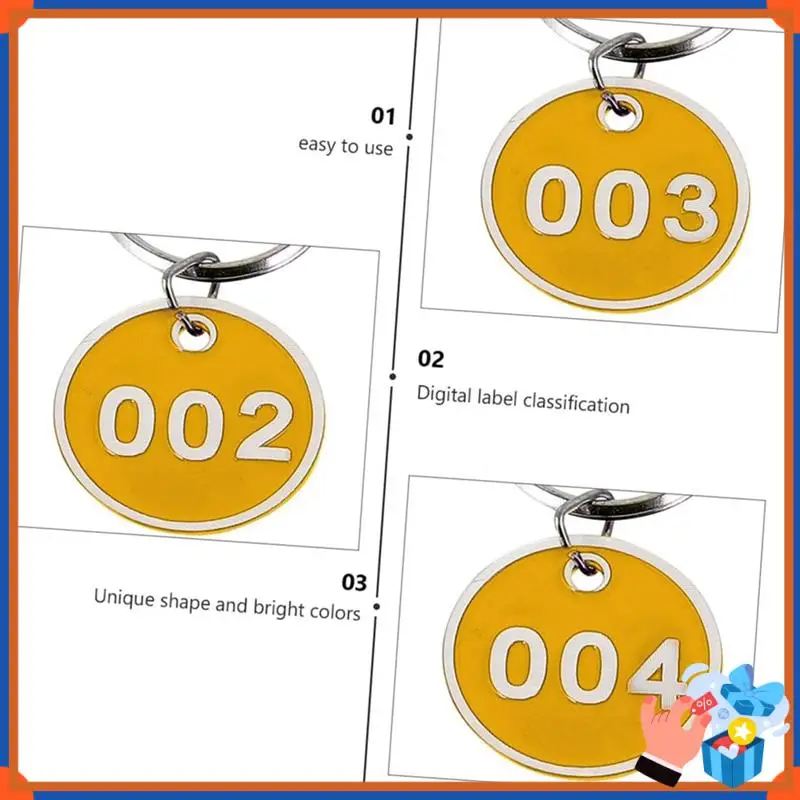 Compatto 3 confezioni Numero targa Etichette chiave Etichetta identificativa Tag Etichette identificative Catene numeri Portachiavi Numero Tag chiave 1-10