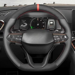 For Seat Leon Ateca Tarraco 2020-2021 Seat Cupra Leon Hand Sewing Car Steering Wheel Cover Braid Soft Suede Leather Trim