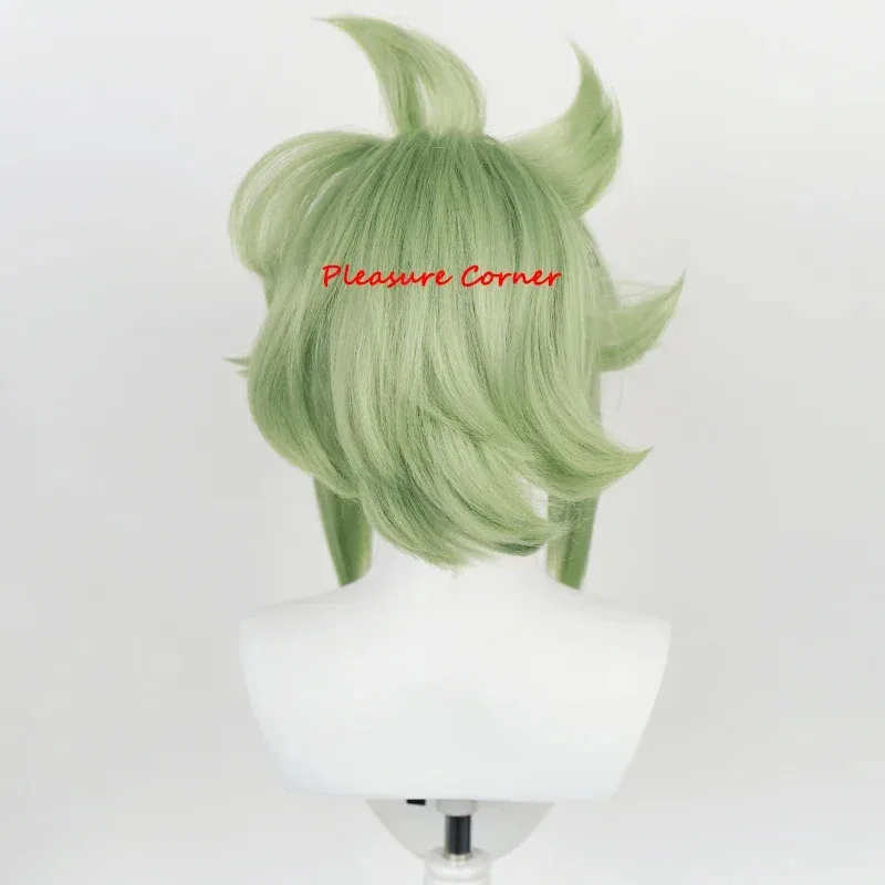 Cookie Shinobu cosplay peluca juego Genshin impacto verde claro corto con flequillo resalta pelucas de fiesta resistentes al calor