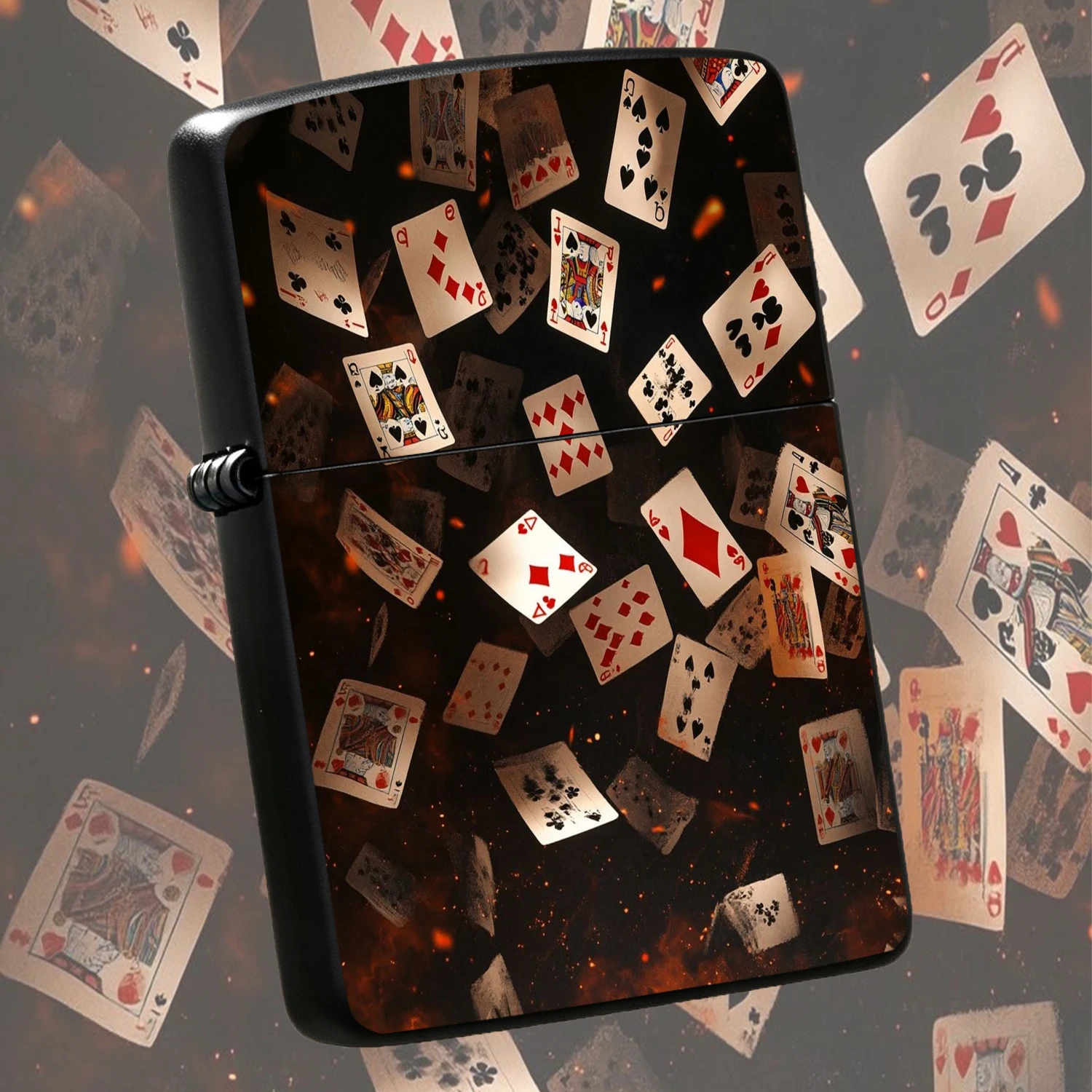 Vintage Collectible Playing Cards - Briquet à thème poker avec motif