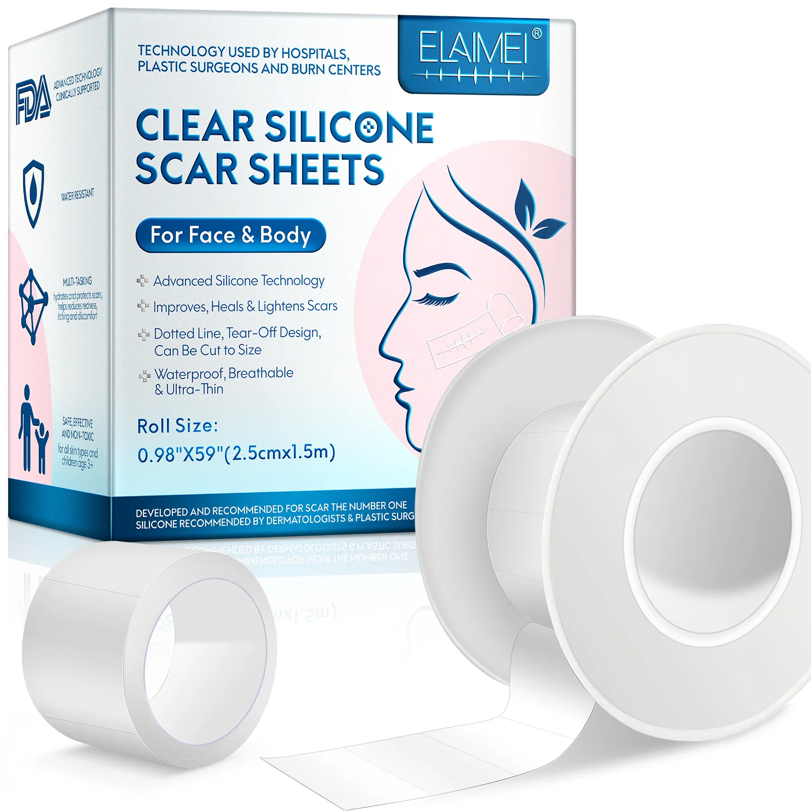 Facial Invisable Silicone Scar Tape(0.98