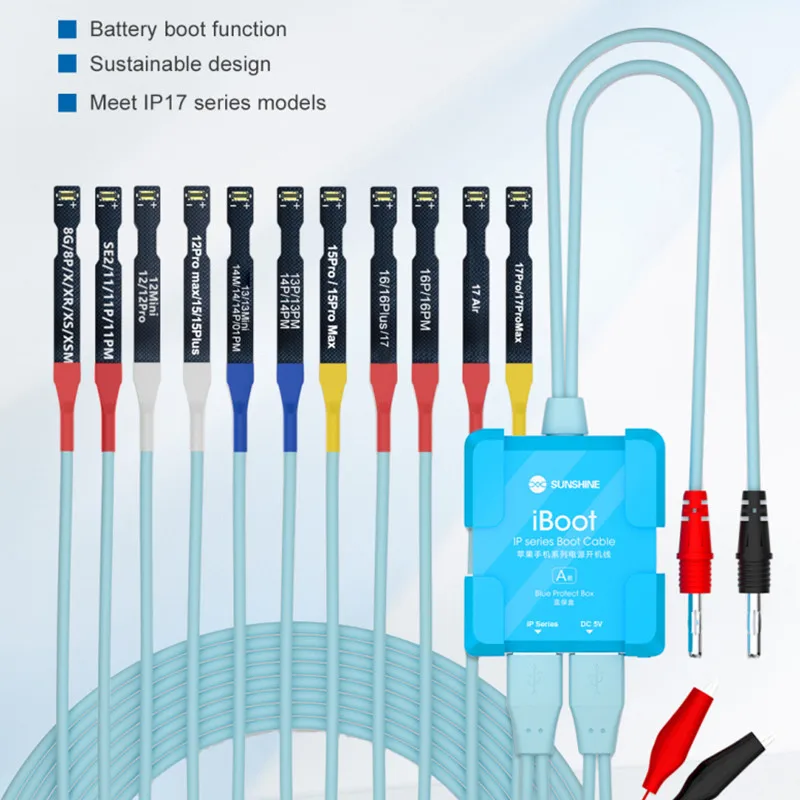 

SUNSHINE iBoot A Mobile Phone Repair Power Test Cable for IP X-17 Pro Max Smart Anti-burn Built-in Battery Boot Function Line
