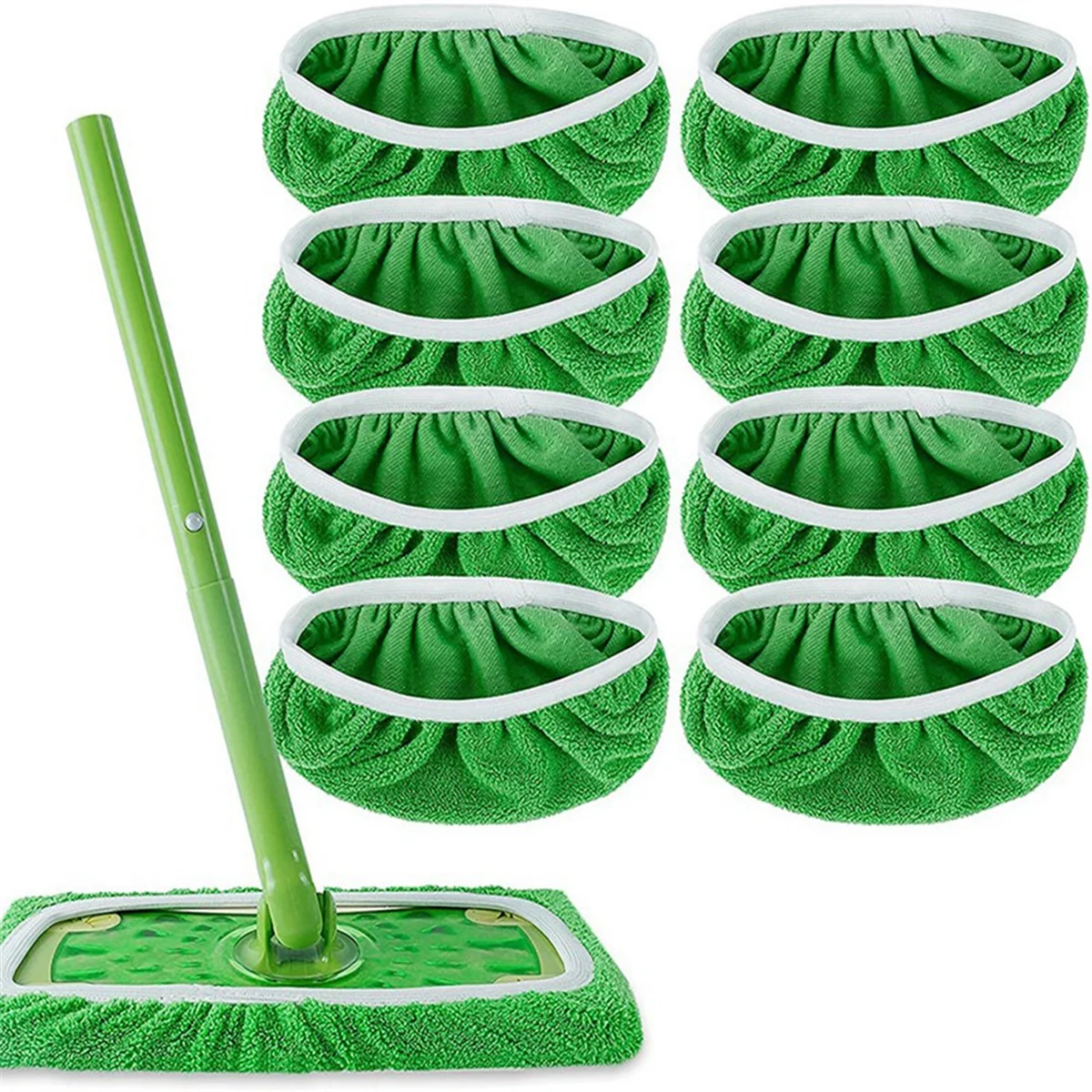 10 Pack Reusable Mop Pads for Swiffer Sweeper Broom Cover Microfiber Dry Sweeping Pad Washable Wet Mopping Cloth Refills