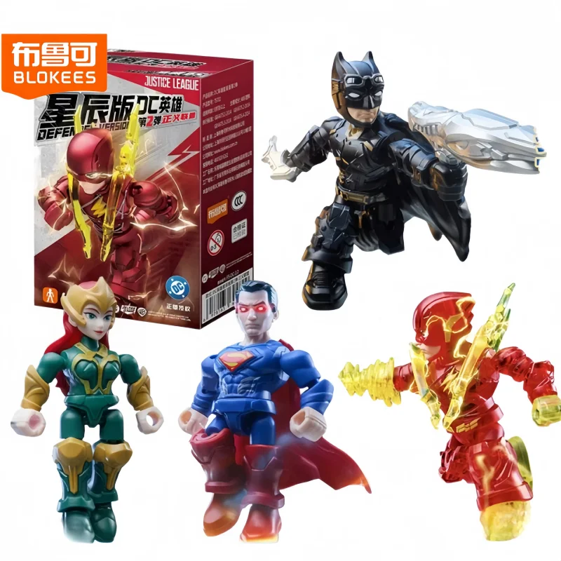 

Hot Blokees DC Hero Defender V02 Justice League Blind Box Batman Superman Movie Figure Desktop Ornament Trendy Collectible Toy