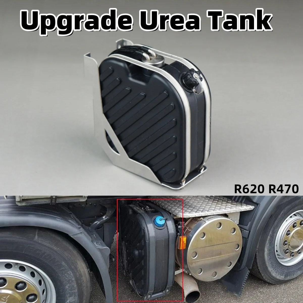 Urea Tank R620 R470 Upgrade For 1/14 Tamiya RC Scania Lesu VOLVO BENZ MAN Truck Trailer Tipper  Car Accessories