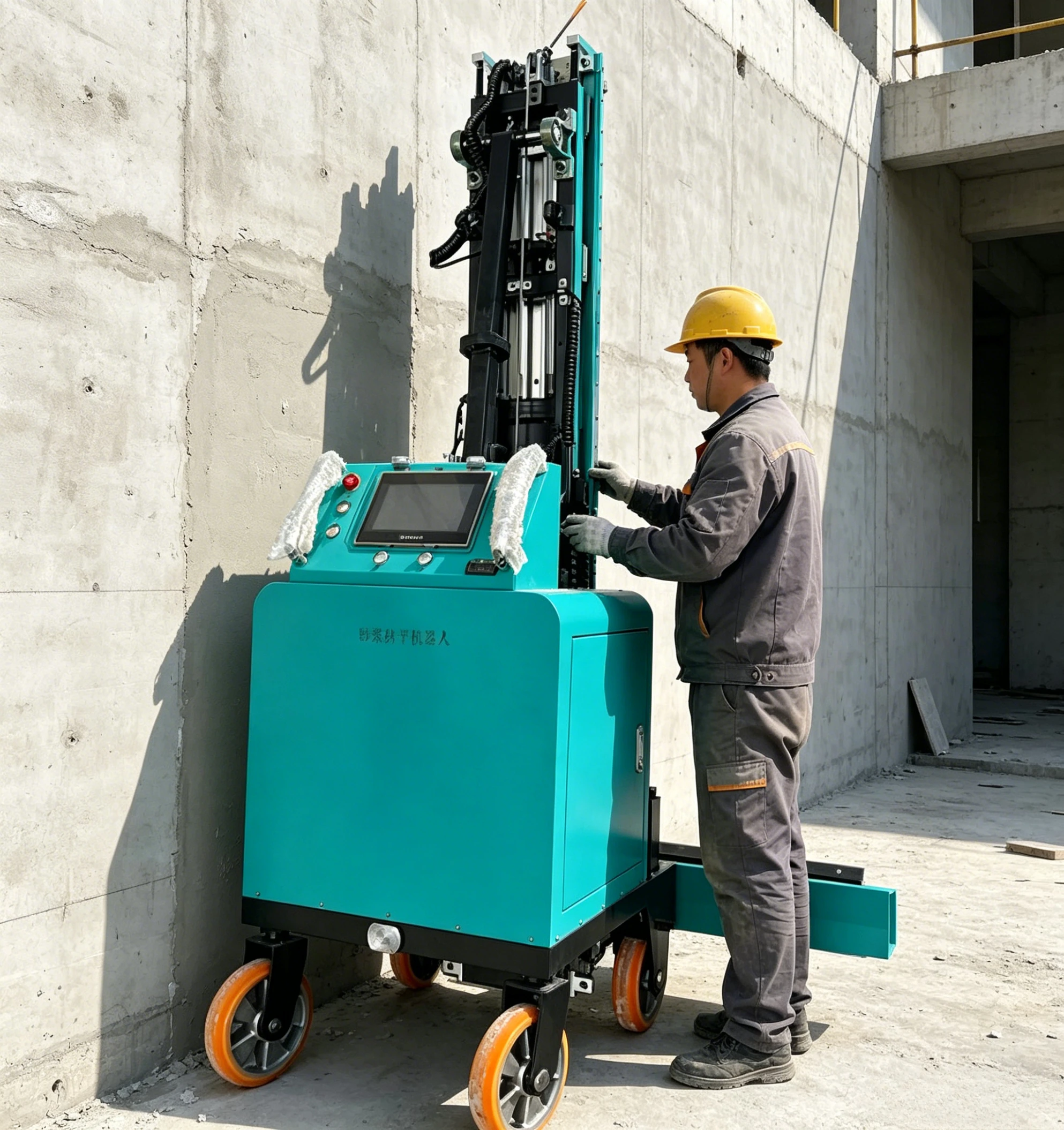 Wall Plaster Robot Stainless Steel Guide Rail Anti-hollow Wall Design Small Apartment Decoration Base Plaster Machine