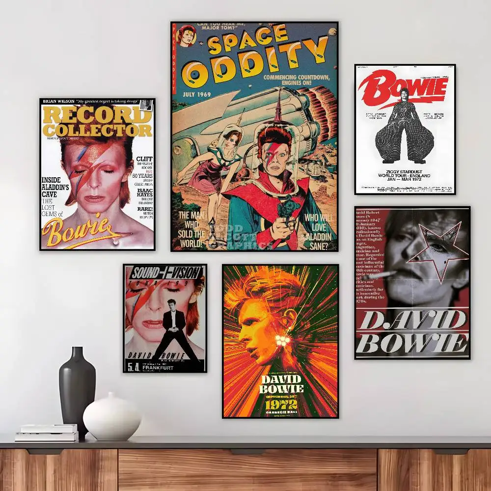 Retro singer D-David B-Bowie Poster Art canvas HD aesthetic Printing Paper Wall Art for Living Room Bar fashion Home Decor