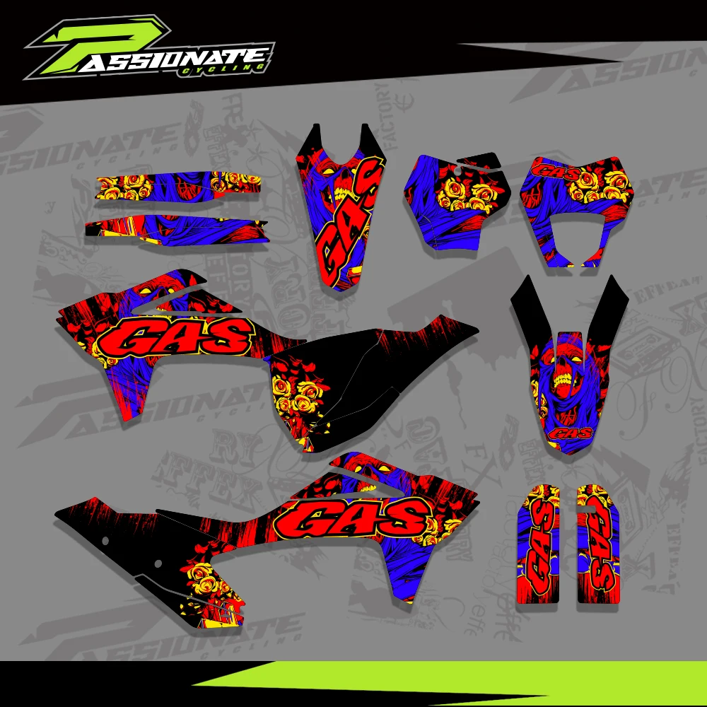 

For GasGas EC 300 EC250 EC125 EC Enduro 125 250 300 2021 2022 2023 Graphics Decals Stickers Background Custom Number