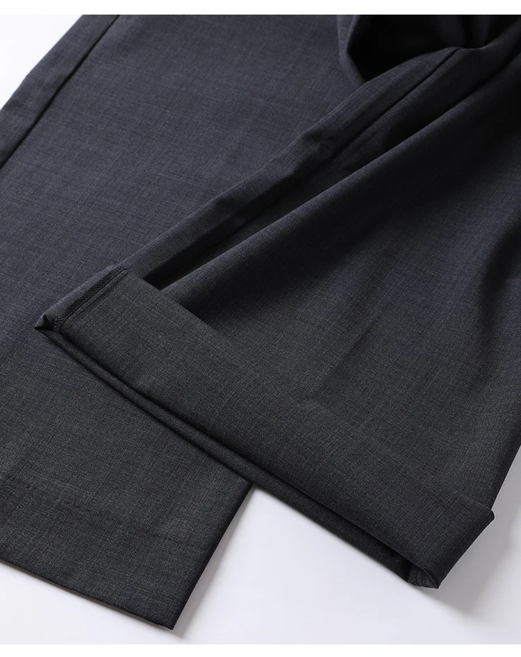 KL9523338 Hoch taillierte Hose aus Wollmischung mit weitem Bein für Damen, plissierte Vorderseite, Herbstmode, Damenbekleidung – Detail 22