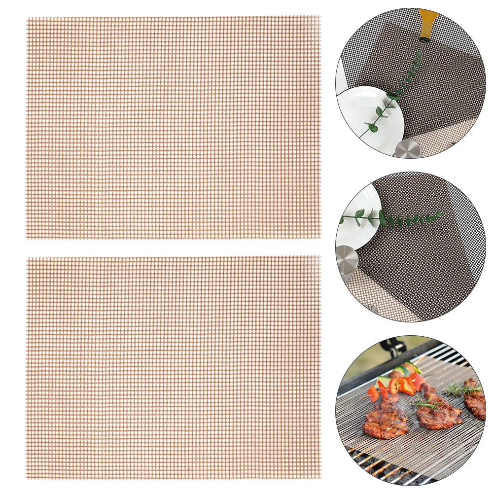 2Pcs Bbq Grill Mesh Mat Non-Stick Outdoor Cooking Mats Lightweight Portable for Barbecue Picnic Grill Mesh Bbq Mat view 5