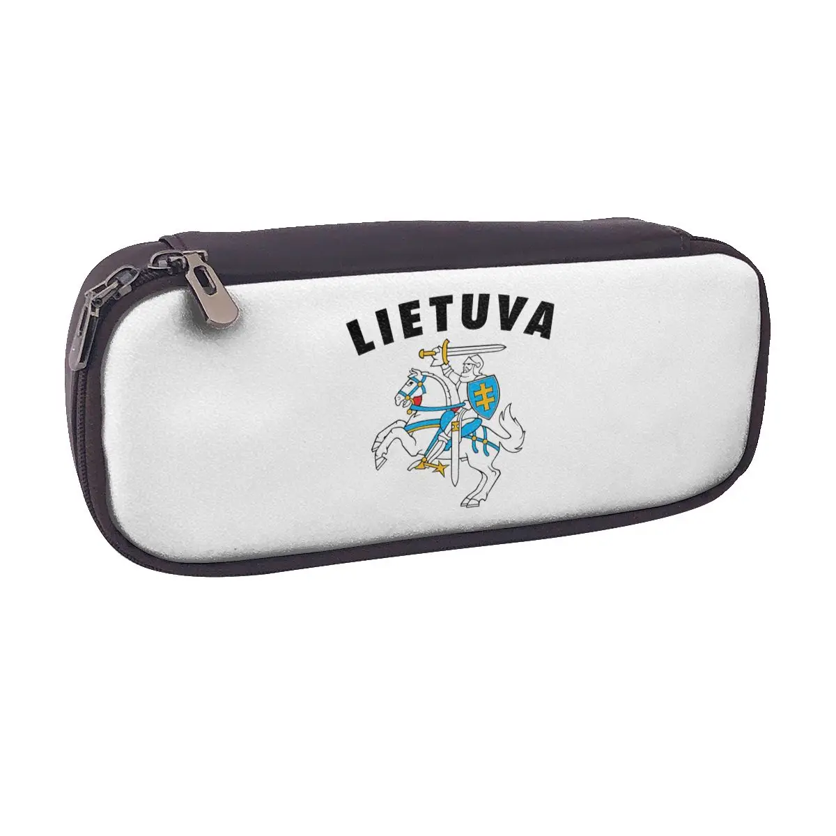 

Lietuva Литва Герб (12) Кожаный пенал для студентов Подарки Коробка для ручек Сумка для карандашей Канцелярские принадлежности Сумка-держатель для ручек