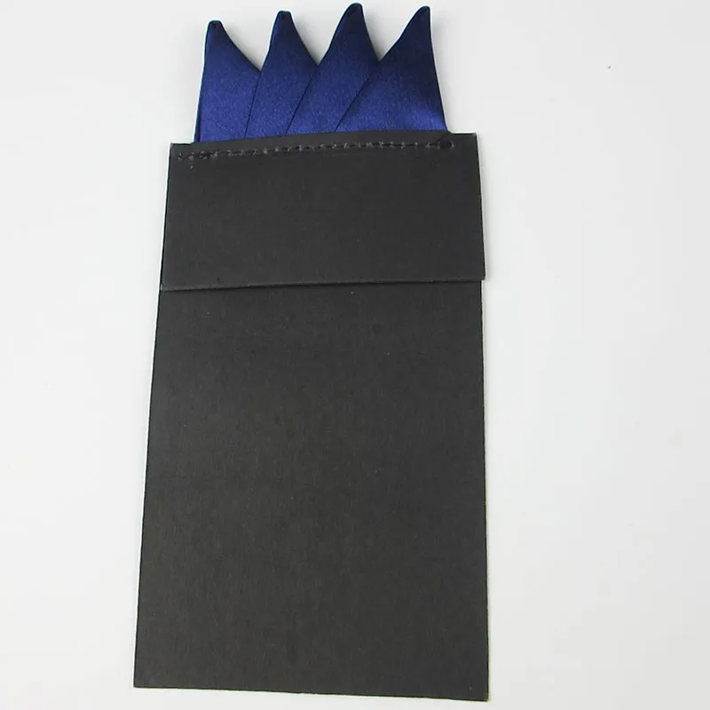 Men's Pre-folded Pocket Square on Card Triangles Pocket Square Wedding Groom Party Black Orage Red Multy Colors Handky