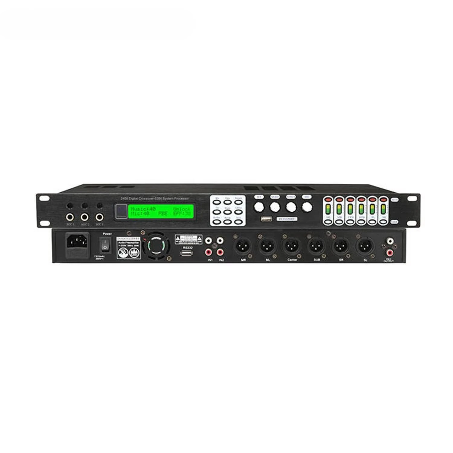 6 Channels DSP Digital Audio Processor KTV Sound System