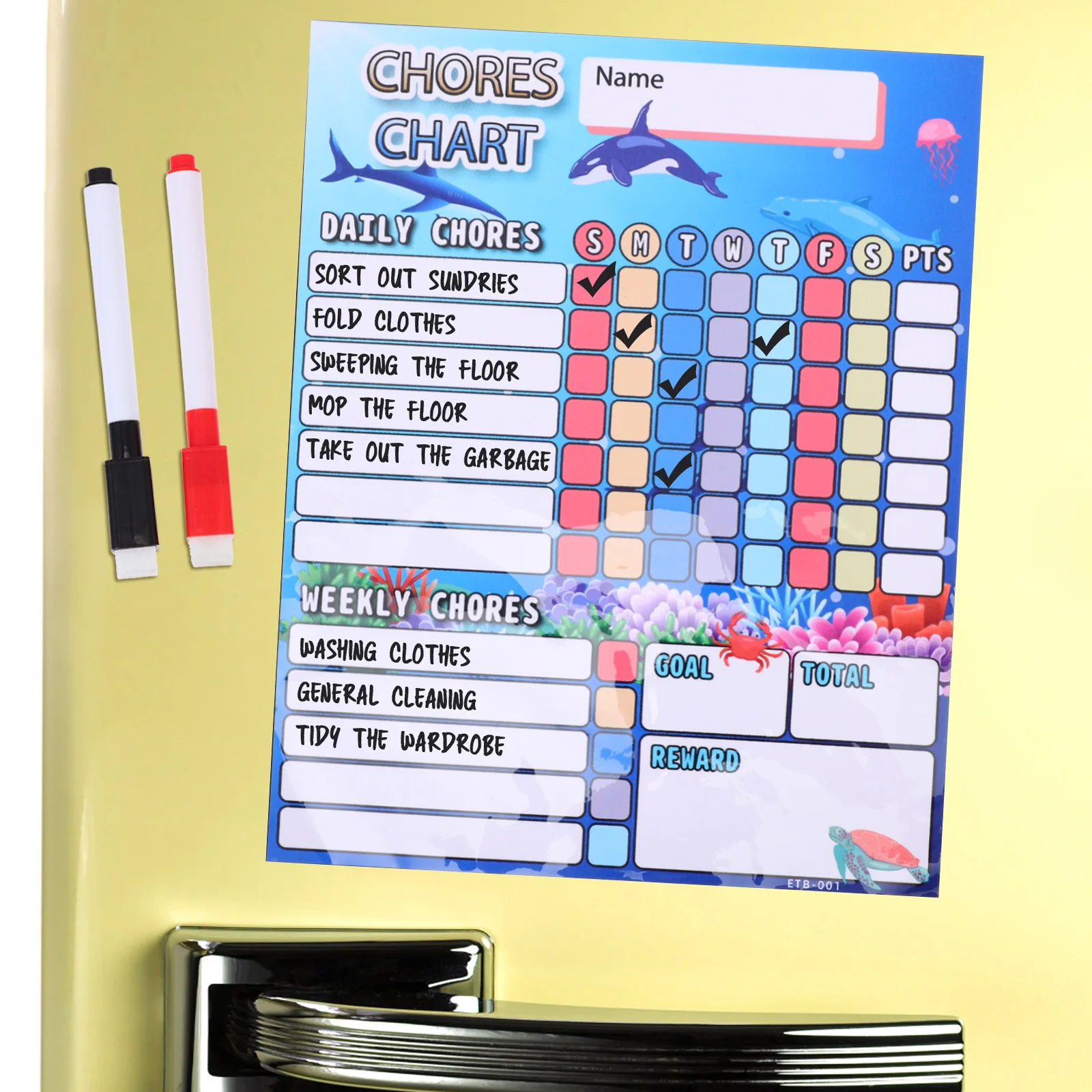 Calendar Household Chores Fridge Magnet Child Advent Calendars Pocket Money Chart Rubber Soft Magnetic Reward