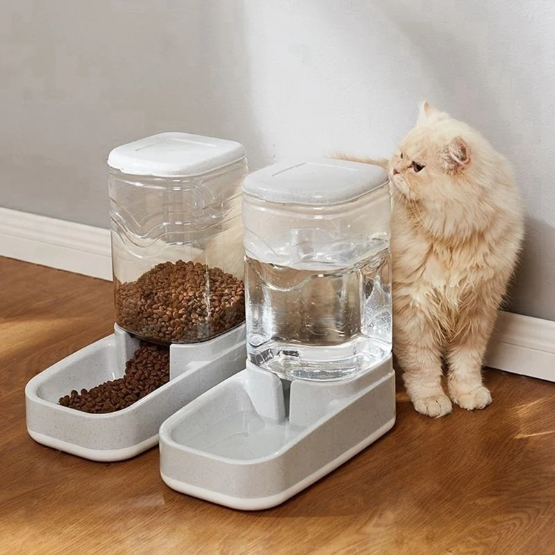 3.8L Food And Water Dispenser Set For Automatic Feeding Dog And Other Pets Suitable For Most Pet Gravity Dispensers