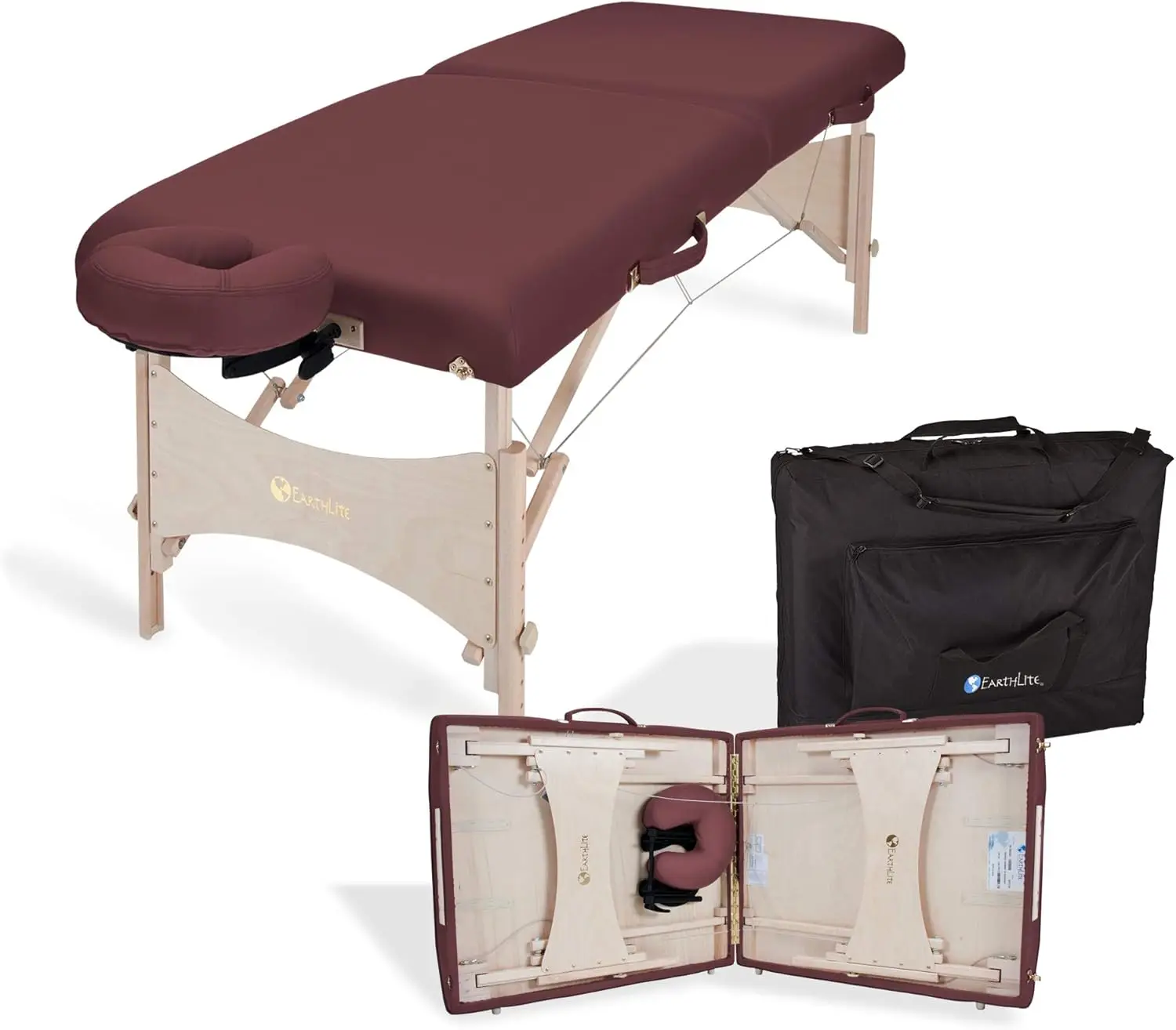 Portable Massage Table HARMONY DX – Foldable Physiotherapy/Treatment/Stretching Table, Eco-Friendly Design, Hard Maple