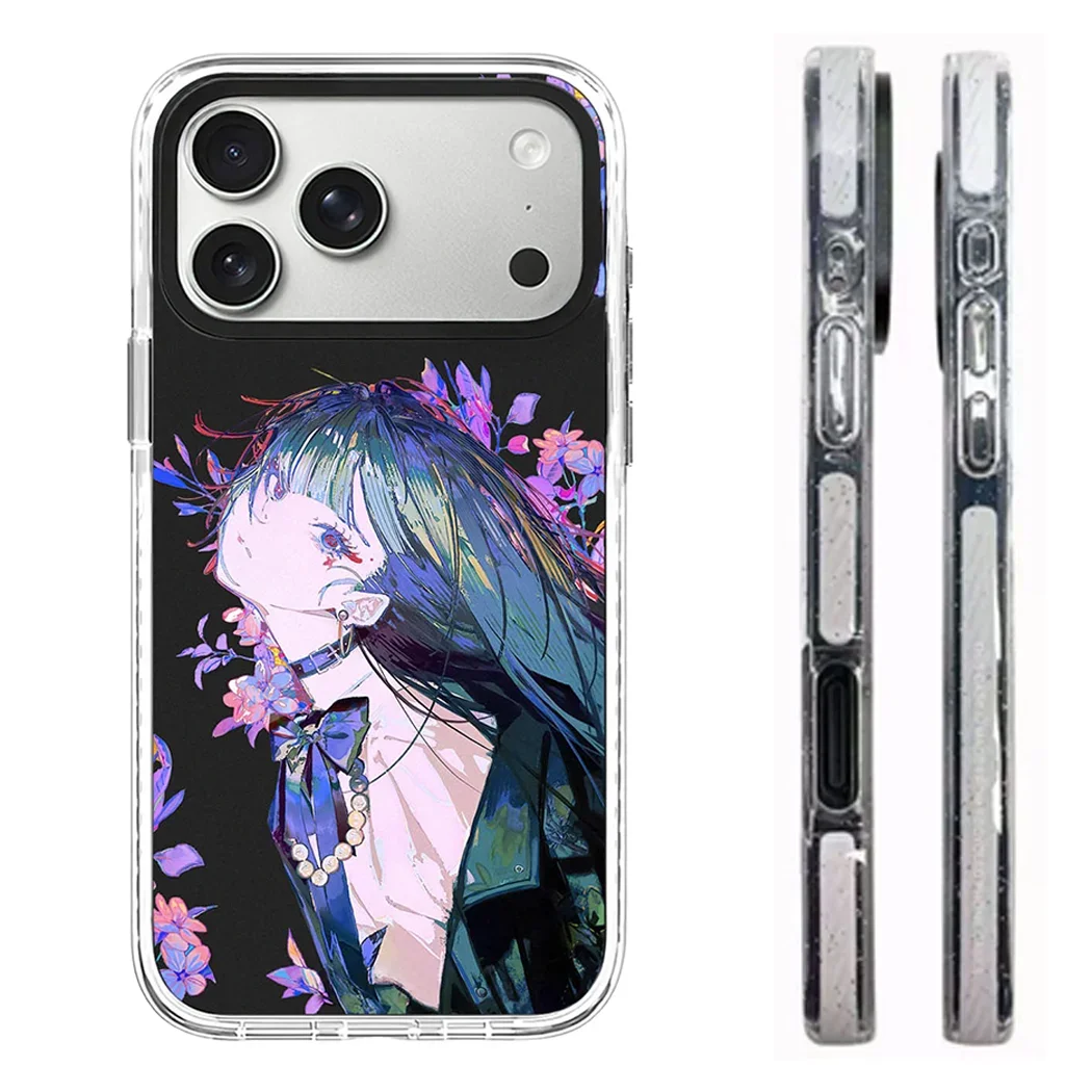 

Purple Butterfly Girl Acrylic White Border Phone Cover for IPhone 12 13 14 15 16 17 Pro Max Case for IPhone 17 Air