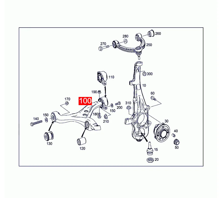 메르세데스-벤츠 W166 X166 m / Gl 클래스 1663300107 1663300207 전면 하부 서스펜션 컨트롤 암 볼 조인트 부품에 적합