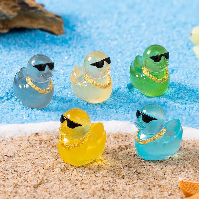 10/20pcs Glow in The Dark Mini Ducks, Luminous Tiny Resin Duck Figures for DIY Fairy Garden Micro Landscape Aquarium Decor