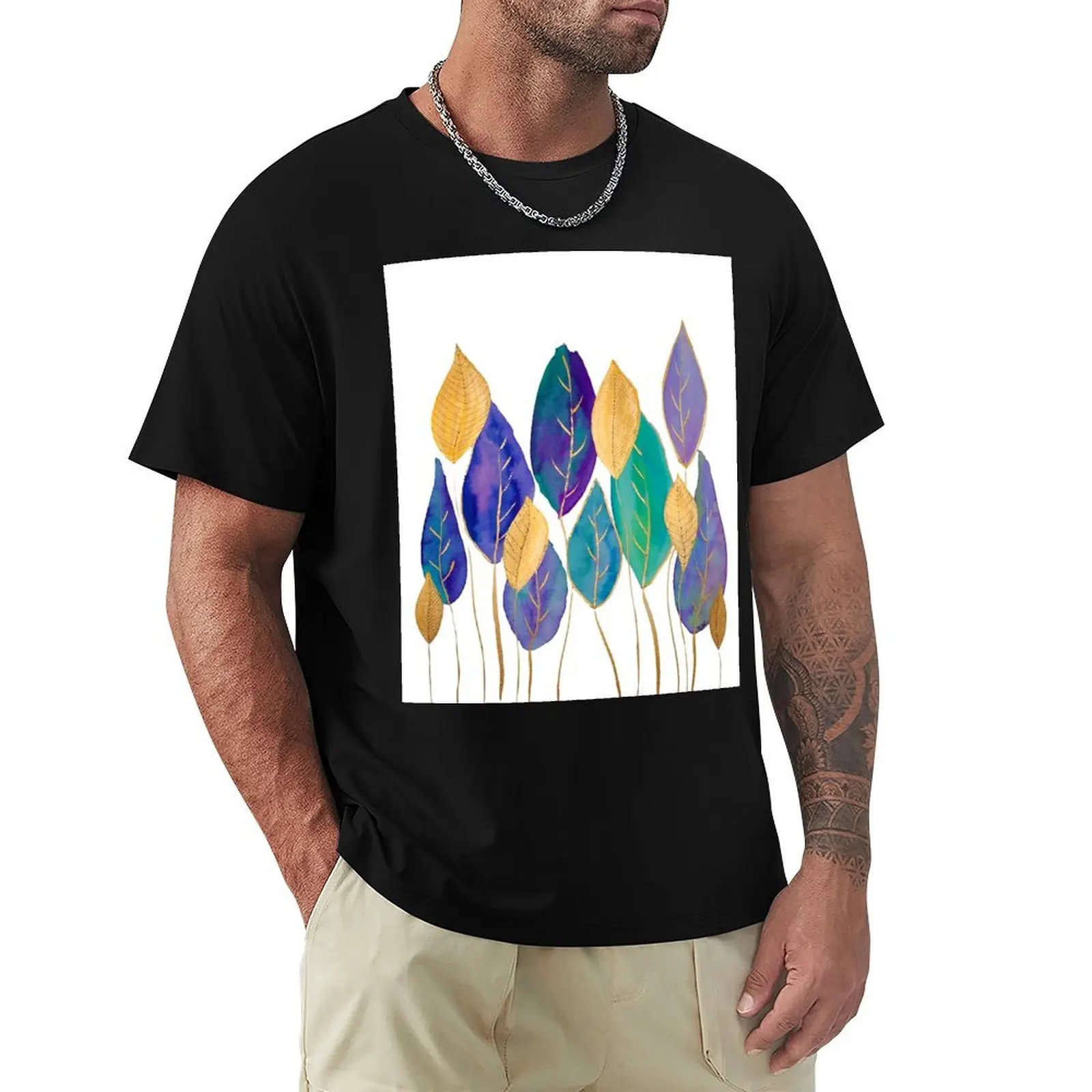 Golden Leaves (Part 1) T-Shirt Modern Print Casual T-Shirt