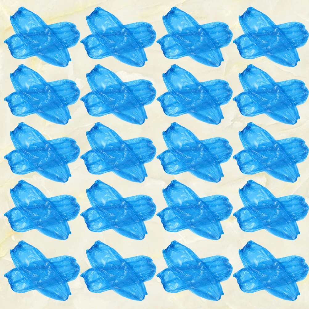 

100Pcs Waterproof Pe Disposable Kitchen Arm Sleeves Protective Oversleeve Covers Oilproof Household Cleaning Sleeves