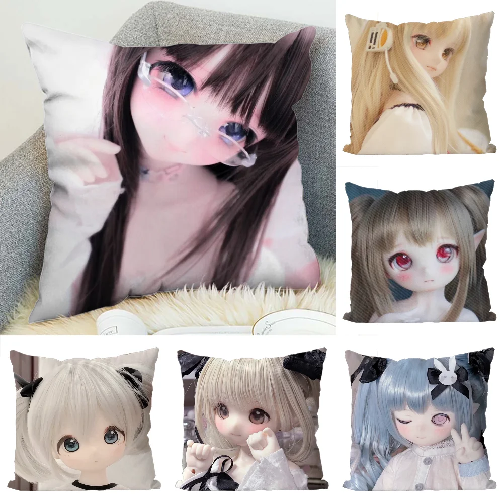 

kawayi Barbies dolls Luxury Pillow Covers Double-sided For Car Pillows 45x45 Cushions Cover Home and Decoration Sofa Pillowcase