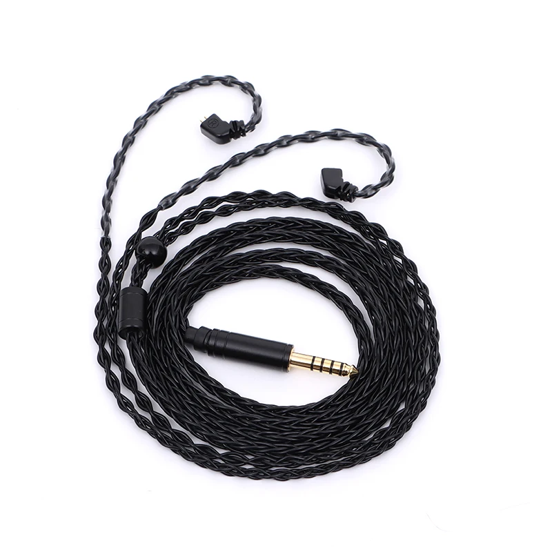 XINHS 3.5mm 8 Core Black Silver Plated Cable MMCX 0.78mm 2Pin QDC TFZ Earphone Upgrade Cable image 2